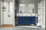 Load image into Gallery viewer, Ashley 60" Blue Double Bowls Bathroom Cabinet