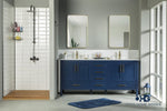 Load image into Gallery viewer, Ashley 72" Blue Double Bowls Bathroom Cabinet