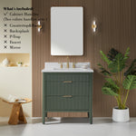 Load image into Gallery viewer, Nova Modern Green Bathroom Vanity 36"