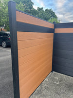 Load image into Gallery viewer, Modern Composite Privacy Fence - Light Brown - Grained Finish with 6x6ft