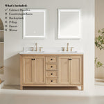 Load image into Gallery viewer, Aura Natural Bathroom Vanity 60"