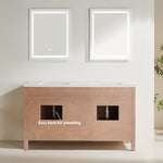 Load image into Gallery viewer, Aura Natural Bathroom Vanity 60"