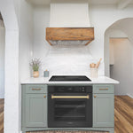 Load image into Gallery viewer, ZLINE Autograph Edition 30 in. Professional True Convection Single Wall Oven with Air Fry and Self Clean in Black Stainless Steel with Polished Gold Handle (WASBZ-30-G)