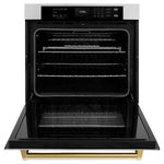 Load image into Gallery viewer, ZLINE Autograph Edition 30 in. Professional True Convection Single Wall Oven with Air Fry and Self Clean in Stainless Steel with Polished Gold Handle (WASZ-30-G)