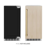 Load image into Gallery viewer, ZLINE Autograph Edition 15 in. Touchstone Clear Cube Ice Maker with Drain Pump and Panel Ready Door with Champagne Bronze Handle (ICCDPZ-15-CB)