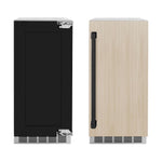 Load image into Gallery viewer, ZLINE Autograph Edition 15 in. Touchstone Gourmet Ice Maker with Drain Pump and Panel Ready Door with Matte Black Handle (IGMDPZ-15-MB)