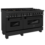 Load image into Gallery viewer, ZLINE 60 in. 7.4 cu. ft. Legacy Dual Fuel Range with 9 Burner Gas Cooktop and 2 Electric Convection Ovens in Black Stainless Steel (RAB-60)