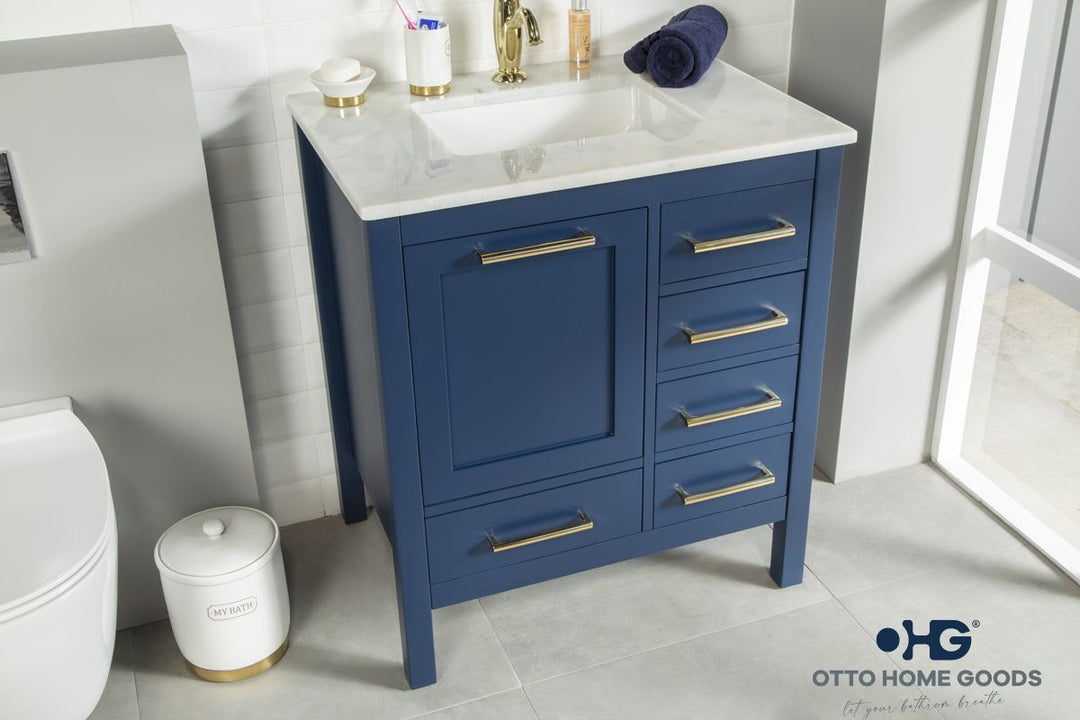 Ashley 30" Blue Bathroom Cabinet