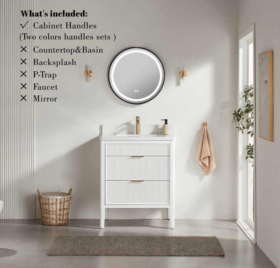 Nova Modern White Bathroom Vanity 30"