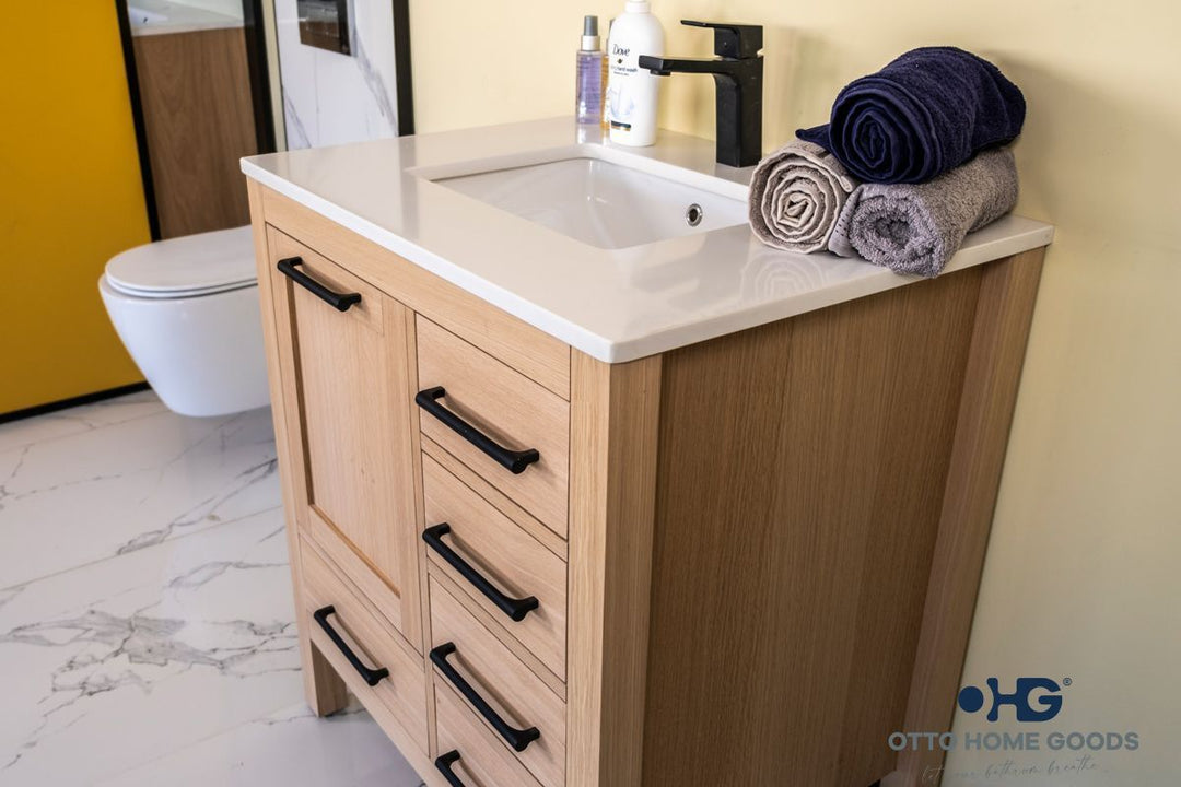 Ashley 30" Natural Oak Bathroom Cabinet