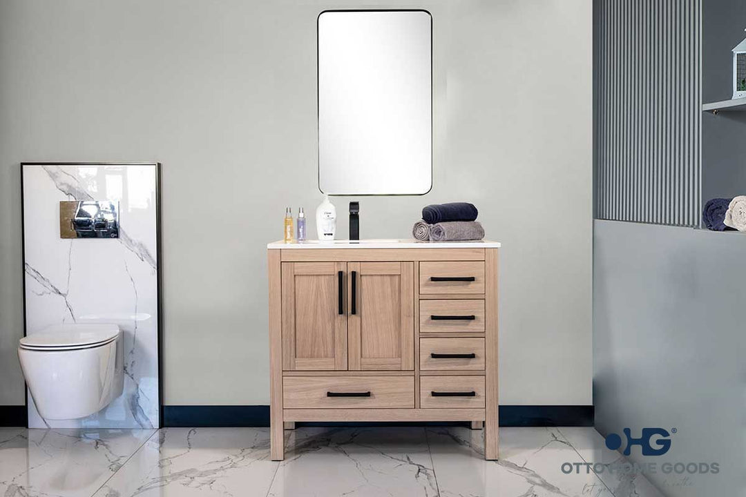 Ashley 36" Natural Oak Bathroom Cabinet