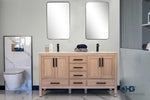 Load image into Gallery viewer, Ashley 60&quot; Natural Oak Double Bowls Bathroom Cabinet
