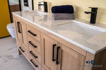 Load image into Gallery viewer, Ashley 60&quot; Natural Oak Double Bowls Bathroom Cabinet
