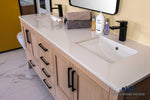 Load image into Gallery viewer, Ashley 72&quot; Natural Oak Double Bowls Bathroom Cabinet
