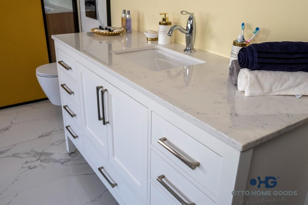 Ashley 60" White Single Bowl Bathroom Cabinet
