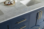 Load image into Gallery viewer, Ashley 60&quot; Blue Double Bowls Bathroom Cabinet
