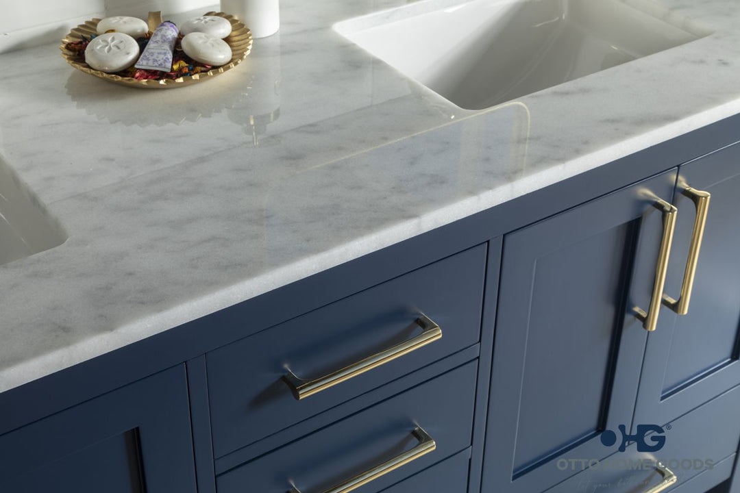Ashley 60" Blue Double Bowls Bathroom Cabinet
