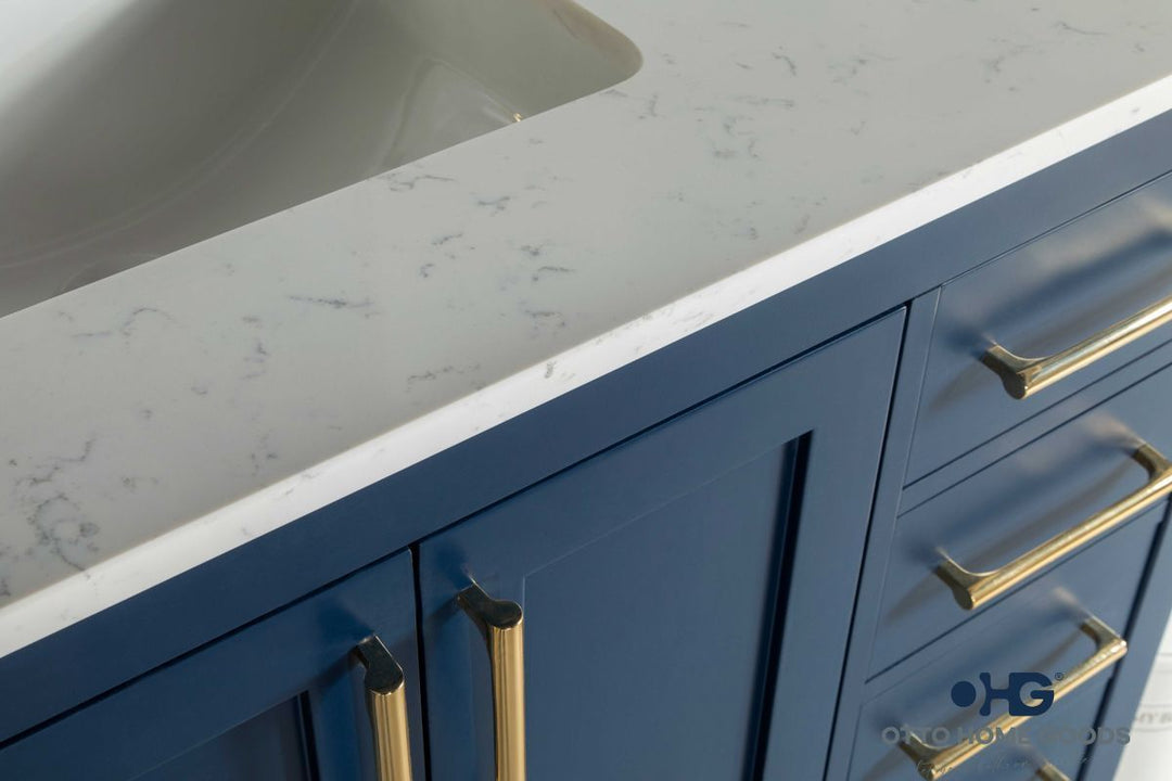 Ashley 72" Blue Double Bowls Bathroom Cabinet