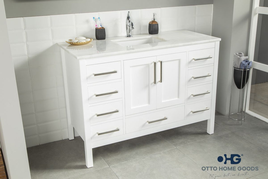 Ashley 48" White Bathroom Cabinet