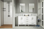 Load image into Gallery viewer, Ashley 60&quot; White Double Bowls Bathroom Cabinet
