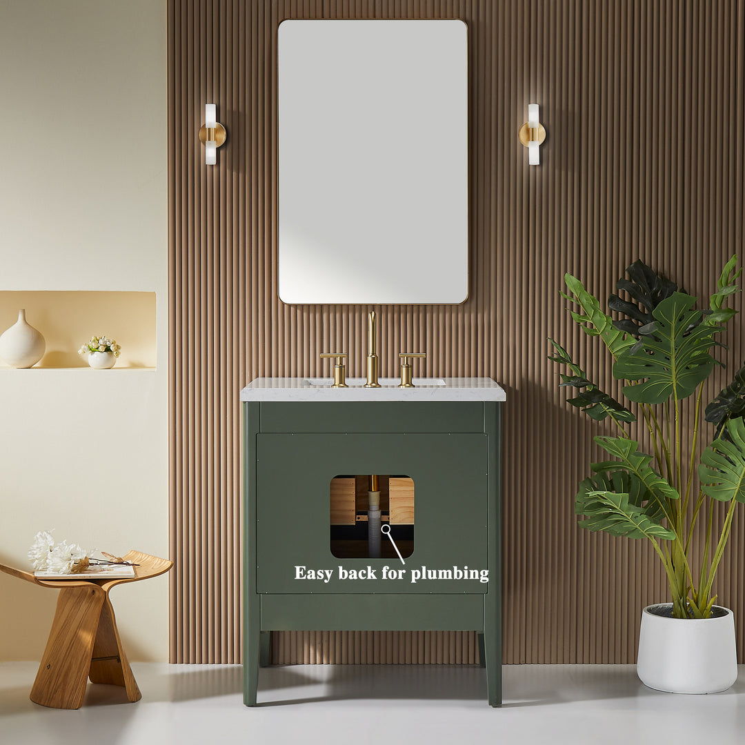 Nova Modern Green Bathroom Vanity 30"