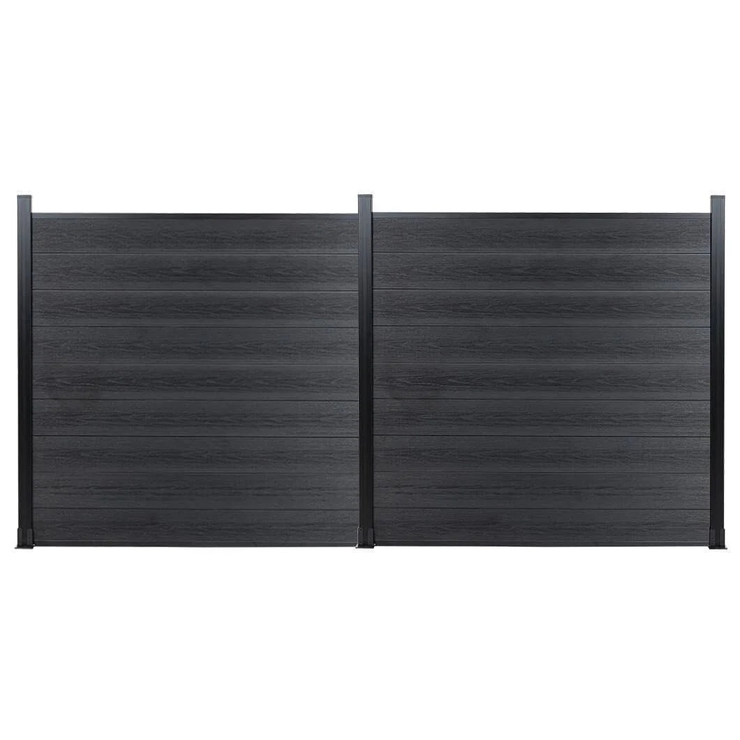 Modern Composite Privacy Fence - Black - Grained Finish with 6x6ft