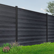 Modern Composite Privacy Fence - Black - Grained Finish with 6x6ft