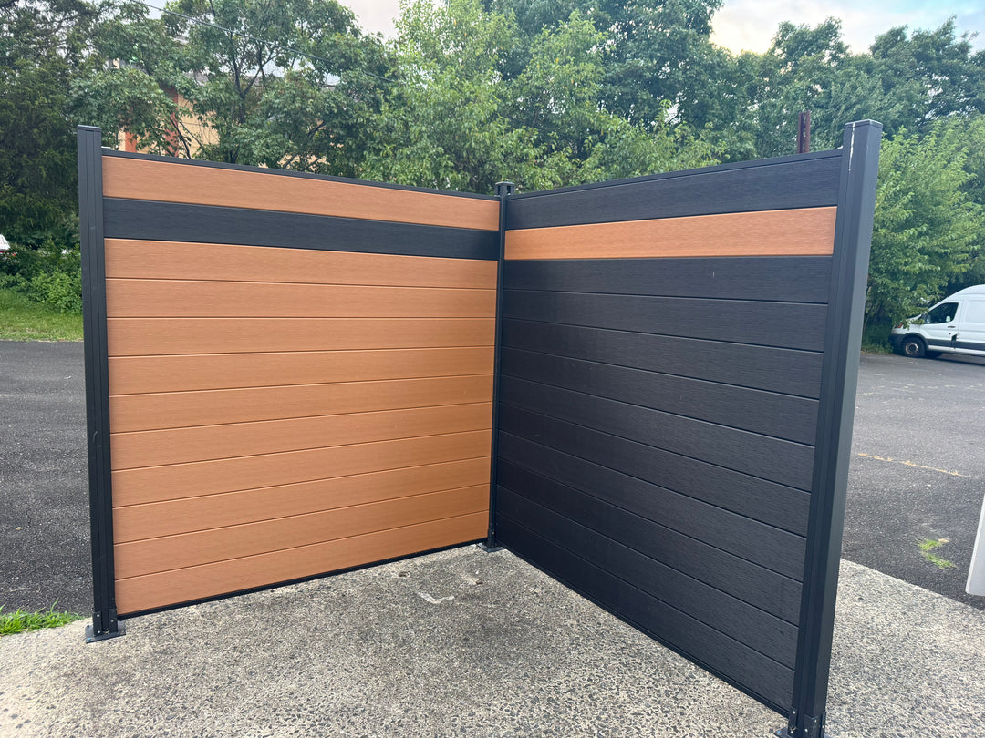 Modern Composite Privacy Fence - Light Brown - Grained Finish with 6x6ft