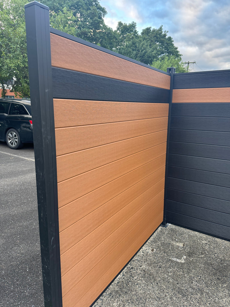 Modern Composite Privacy Fence - Light Brown - Grained Finish with 6x6ft