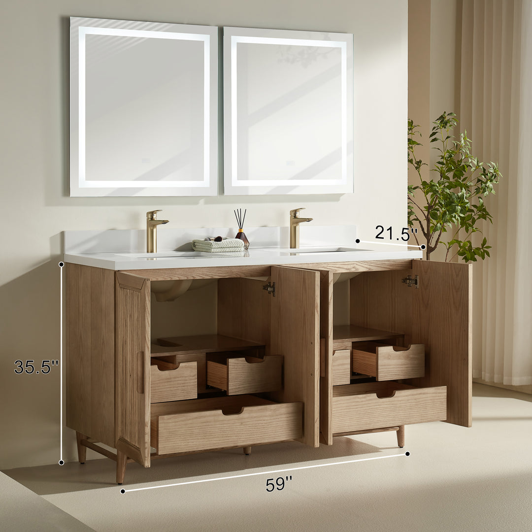Prada Natural Bathroom Vanity 60"