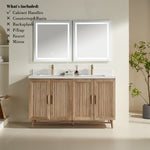 Load image into Gallery viewer, Prada Natural Bathroom Vanity 60&quot;
