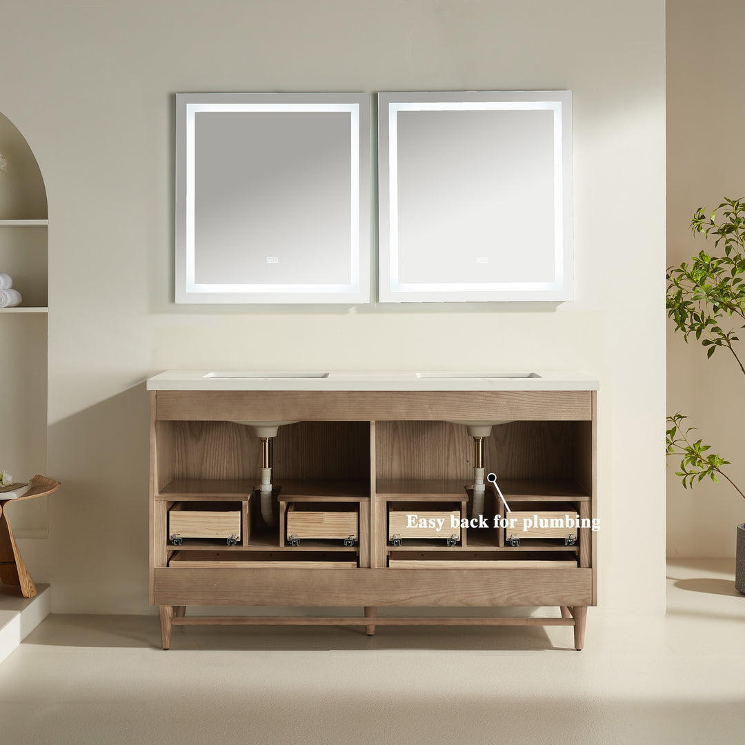Prada Natural Bathroom Vanity 60"