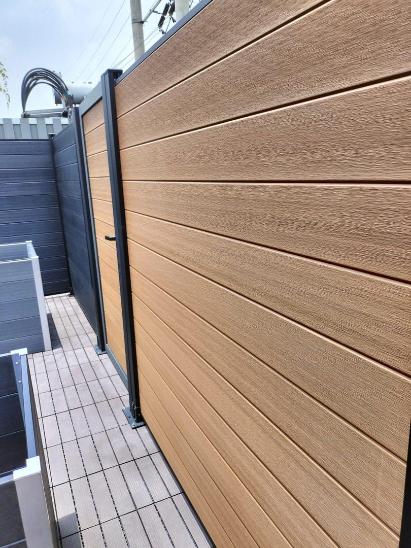 Modern Composite Privacy Fence - Light Brown - Grained Finish with 6x6ft