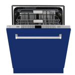 Load image into Gallery viewer, ZLINE 24 in. Monument Series 3rd Rack Top Touch Control Dishwasher with Blue Matte Panel, 45dBa (DWMT-24-BM)

