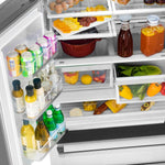 Load image into Gallery viewer, ZLINE Autograph Edition 36 in. 22.5 cu. ft. Counter-Depth French Door Refrigerator with Ice Maker in Fingerprint-Resistant Stainless Steel with Polished Gold Modern Handles (RFMZ-36-FG)
