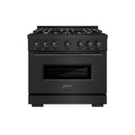 Load image into Gallery viewer, ZLINE 36 in. 5.2 cu. ft. Classic Gas Range with Convection Gas Oven in Black Stainless Steel with 6 Brass Burners (CGRB-BR-36)
