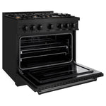 Load image into Gallery viewer, ZLINE 36 in. 5.2 cu. ft. Classic Gas Range with Convection Gas Oven in Black Stainless Steel with 6 Brass Burners (CGRB-BR-36)
