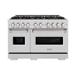 Load image into Gallery viewer, ZLINE 48 in. 6.7 cu. ft. Classic Double Oven Dual Fuel Range in Stainless Steel with 8 Brass Burners (CDR-BR-48)
