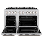 Load image into Gallery viewer, ZLINE 48 in. 6.7 cu. ft. Classic Double Oven Dual Fuel Range in Stainless Steel with 8 Brass Burners (CDR-BR-48)
