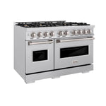 Load image into Gallery viewer, ZLINE 48 in. 6.7 cu. ft. Classic Double Oven Dual Fuel Range in Stainless Steel with 8 Brass Burners (CDR-BR-48)
