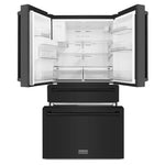 Load image into Gallery viewer, ZLINE 36 in. 21.6 cu. ft. Counter-Depth French Door Refrigerator with Water and Ice Dispenser in Fingerprint-Resistant Black Stainless Steel (RFM-W-36-BS)
