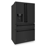 Load image into Gallery viewer, ZLINE 36 in. 21.6 cu. ft. Counter-Depth French Door Refrigerator with Water and Ice Dispenser in Fingerprint-Resistant Black Stainless Steel (RFM-W-36-BS)
