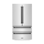 Load image into Gallery viewer, ZLINE Autograph Edition 36 in. 22.5 cu. ft. Counter-Depth French Door Refrigerator with Ice Maker in Fingerprint-Resistant Stainless Steel with Matte Black Traditional Handles (RFMZ-36-MB)

