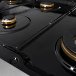 Load image into Gallery viewer, ZLINE Autograph Edition 48 in. Paramount Gas Rangetop with 8 Burners and Porcelain Cooktop in Satin Stainless Steel with Champagne Bronze Accents (SRTSZ-48-CB)
