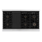 Load image into Gallery viewer, ZLINE Autograph Edition 48 in. Paramount Gas Rangetop with 8 Burners and Porcelain Cooktop in Satin Stainless Steel with Champagne Bronze Accents (SRTSZ-48-CB)
