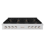 Load image into Gallery viewer, ZLINE 48 in. Paramount Gas Rangetop with 8 Brass Burners and Porcelain Cooktop in Stainless Steel (SRT-BR-48)
