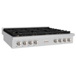 Load image into Gallery viewer, ZLINE 48 in. Paramount Gas Rangetop with 8 Brass Burners and Porcelain Cooktop in Stainless Steel (SRT-BR-48)
