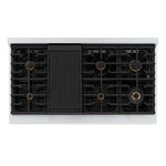 Load image into Gallery viewer, ZLINE 48 in. Paramount Gas Rangetop with 8 Brass Burners and Porcelain Cooktop in Stainless Steel (SRT-BR-48)
