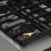 ZLINE Autograph Edition 30 in. Paramount Gas Rangetop with 4 Burners and Porcelain Cooktop in Stainless Steel with Champagne Bronze Accents (SRTZ-30-CB)