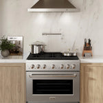Load image into Gallery viewer, ZLINE 36 in. 5.2 cu. ft. Paramount Gas Range with 6 Burner Cooktop and Convection Gas Oven in Stainless Steel (SGR36)

